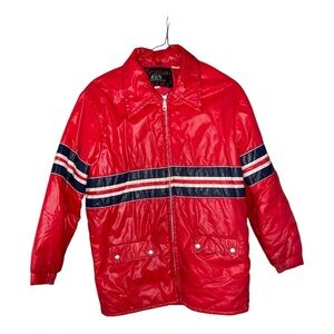 Vintage Kp-Polar 70s 80s Ski Puffy Winter Jacket Unisex Small Size 14 Red